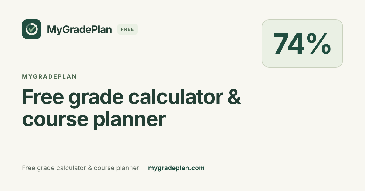 Free Grade Calculator & Final Exam · MyGradePlan
